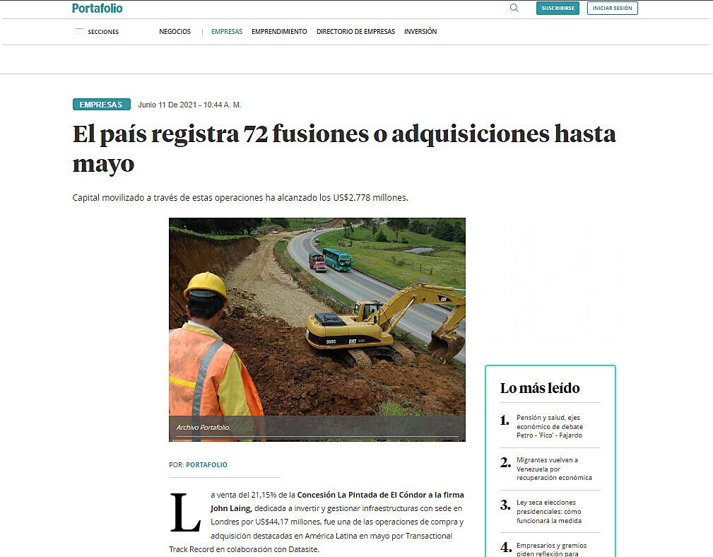 El pas registra 72 fusiones o adquisiciones hasta mayo